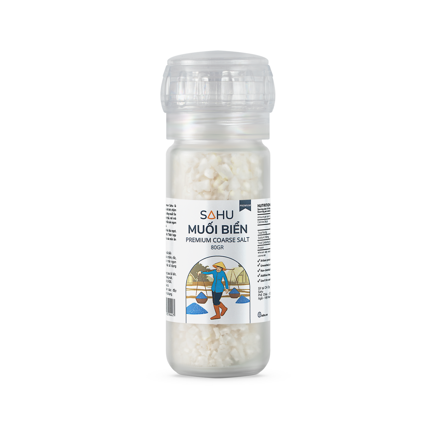 Premium Sea salt with refillable grinder