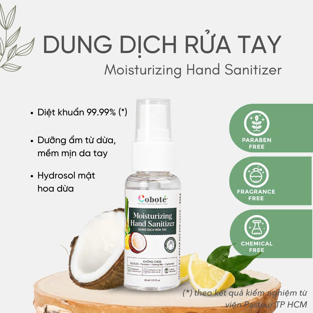 Nước rửa tay khô 30ml Coboté- Moisturizing Hand Sanitizer